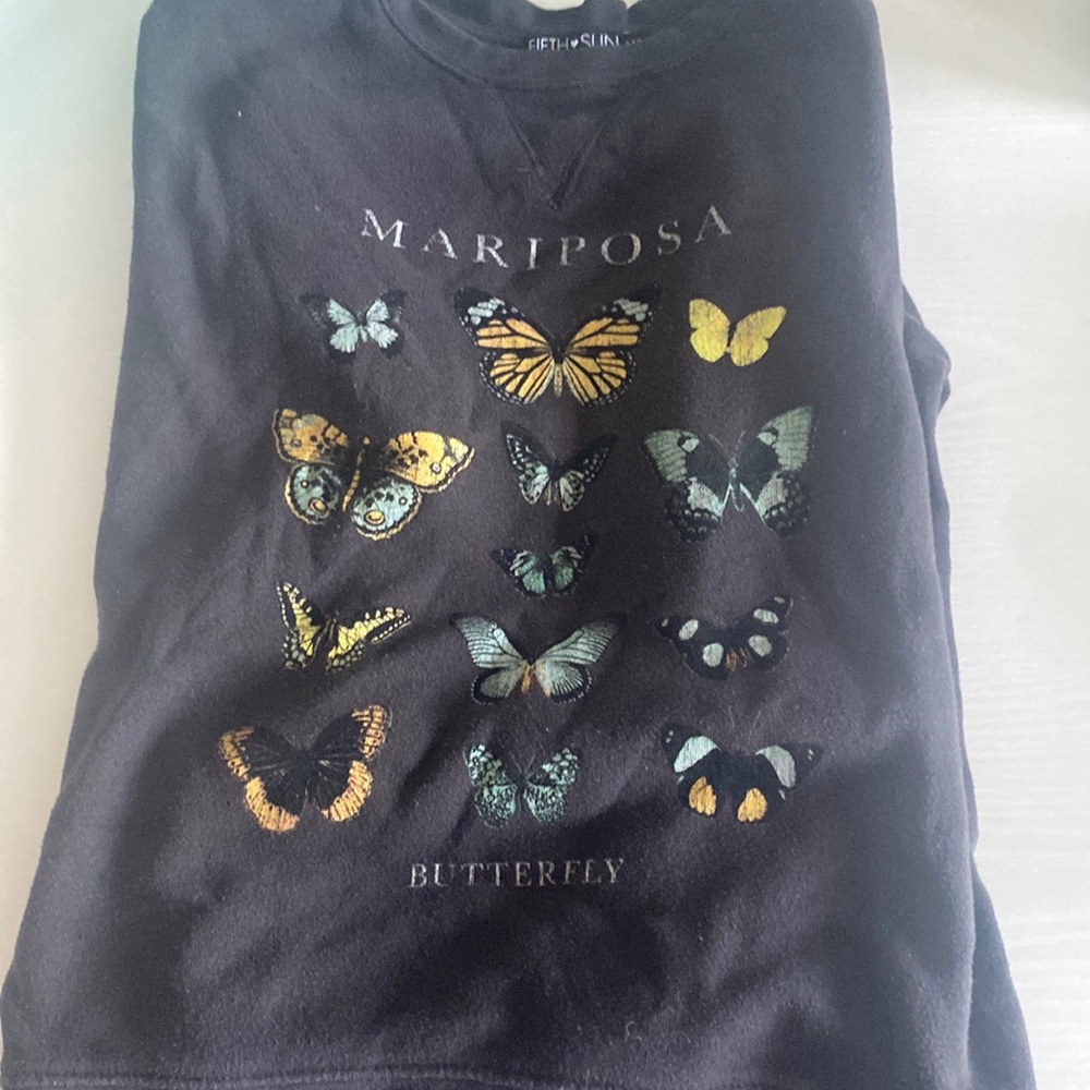 Mariposa/ Butterfly soft, stretchy, crew neck